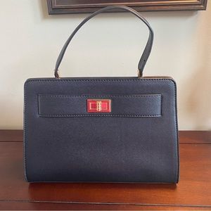 Black Crown Faux Leather Satchel Purse